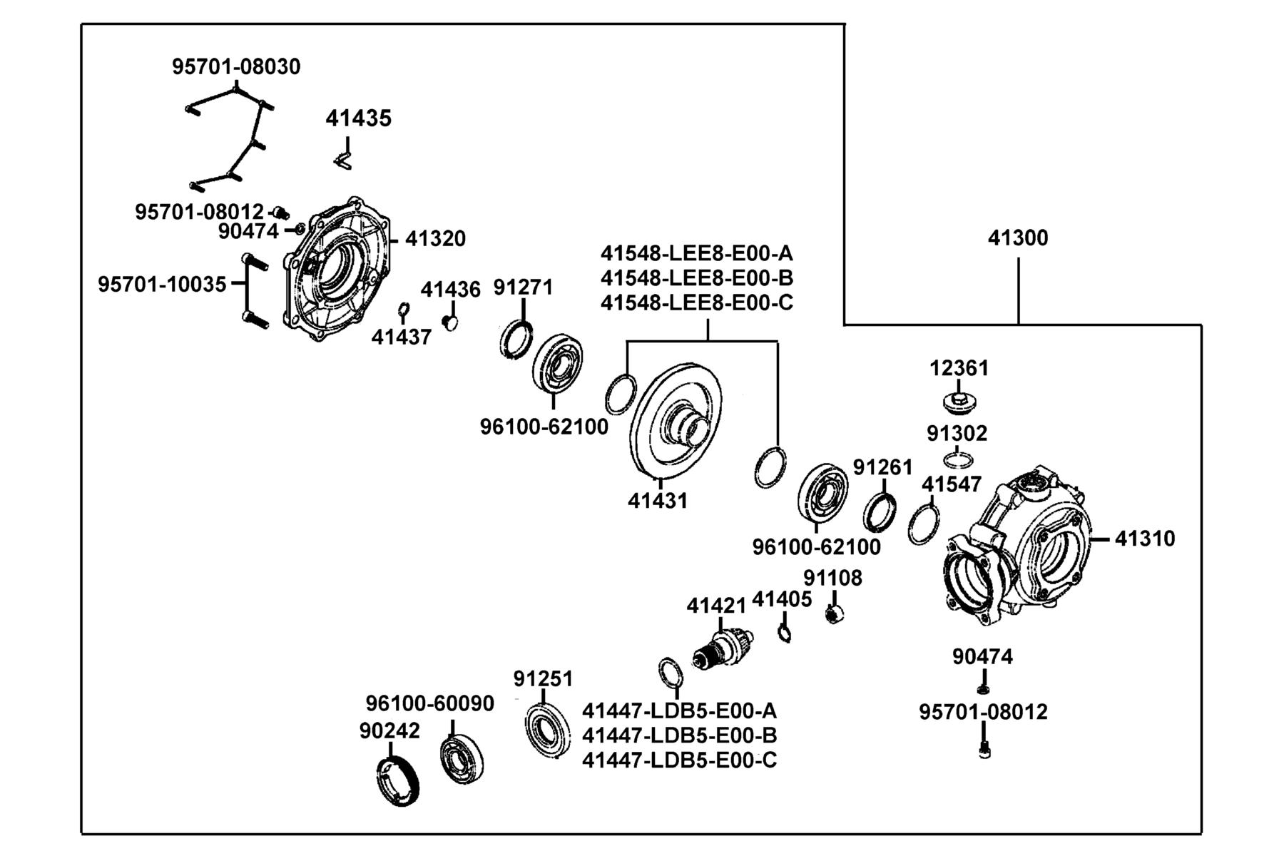 MXU 700i(2019) Separated Parts Of Fr Final Differential parts diagram