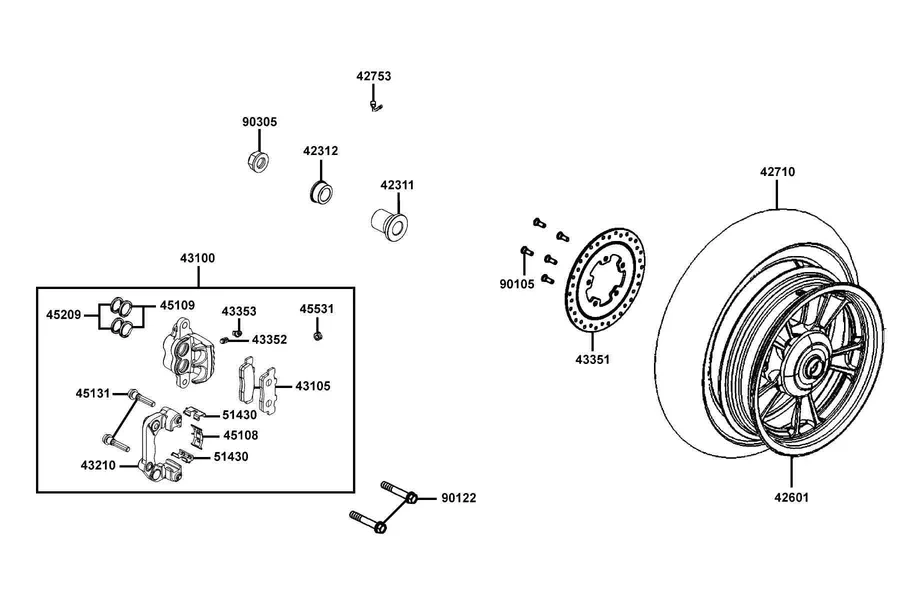 F08 Rear Wheel parts diagram