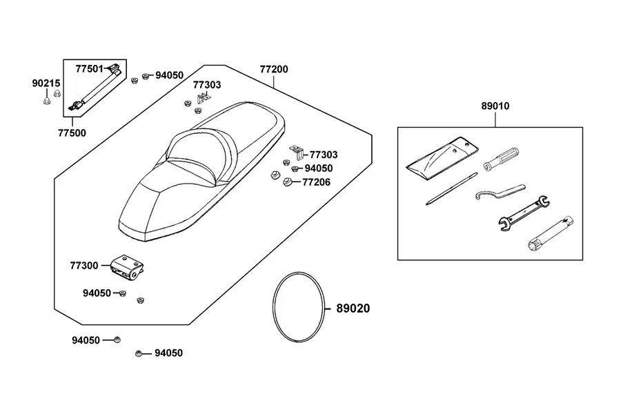 F09 Seat parts diagram