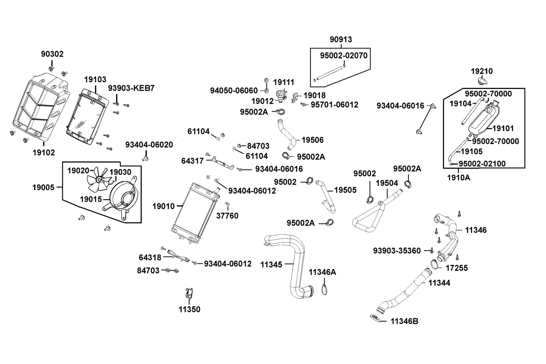 MXU 270i EURO (2023MY) Radiator parts diagram