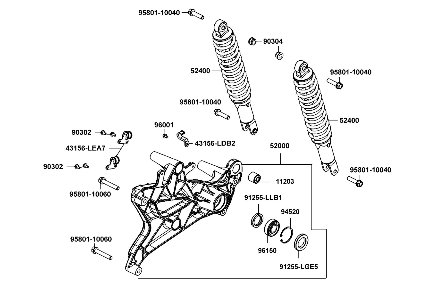 PEOPLE GTi 300 (2016~) Rr Cushion parts diagram