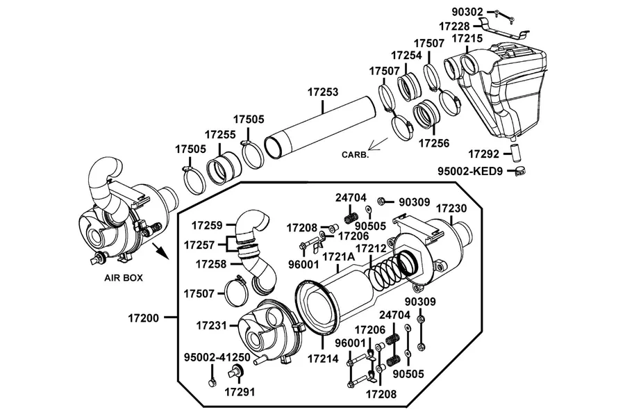 F13 Air Box Cyclonic parts diagram