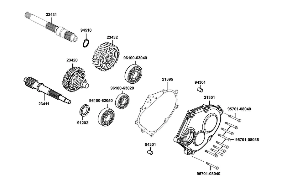 E08 Shaft Reduction parts diagram