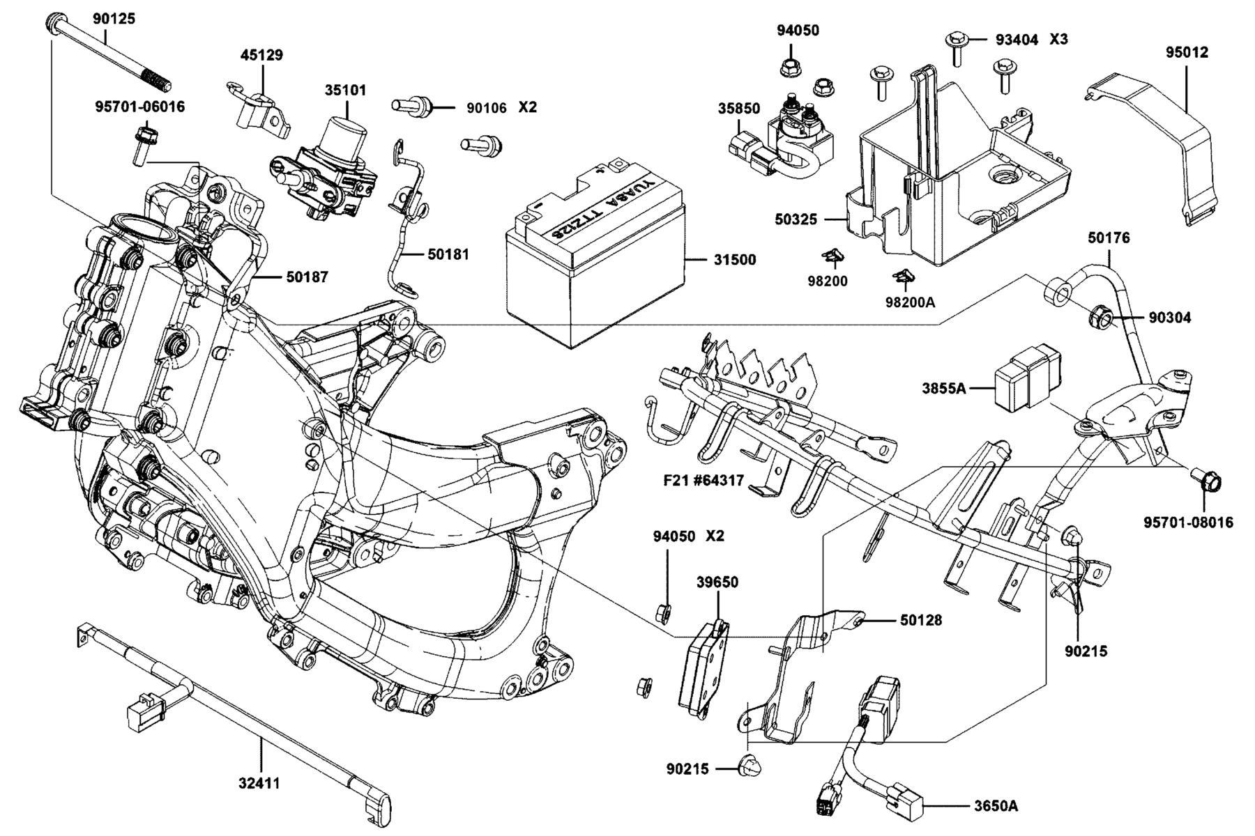AK550 ST Battery parts diagram