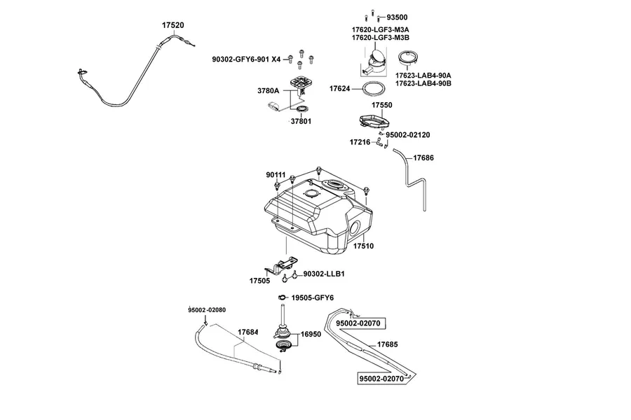 F10 Fuel Tank parts diagram