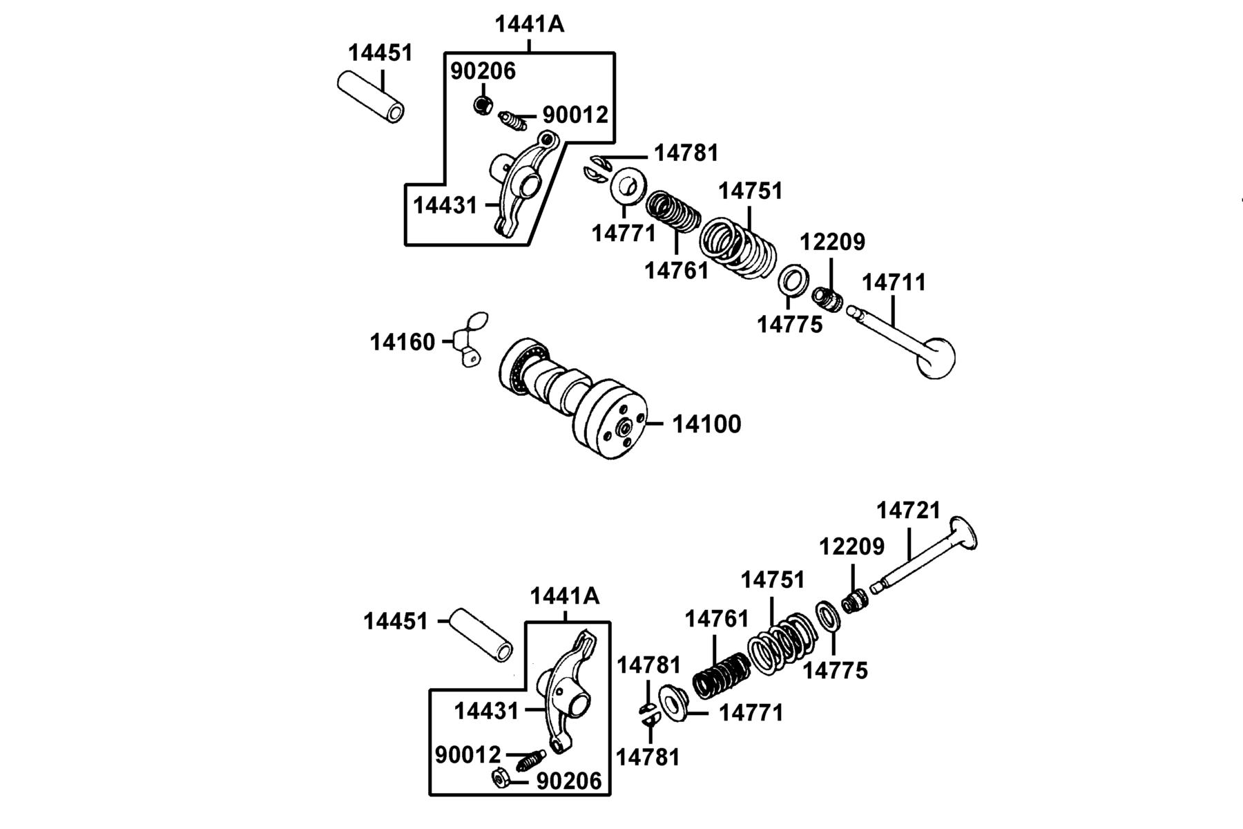 K-PIPE 125(2022) Valve ● Cam Shaft parts diagram