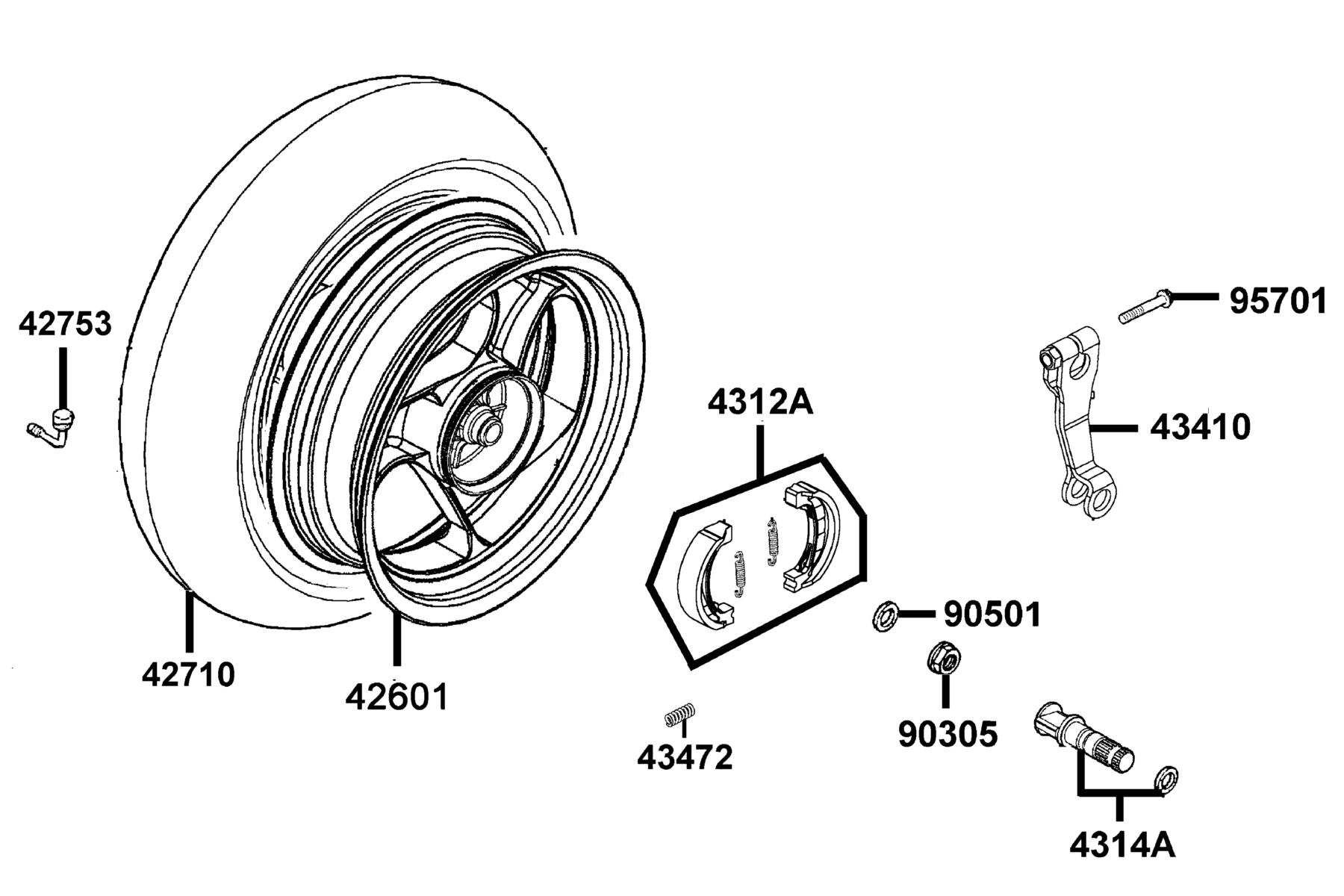 SUPER 8 50X MY2025 Rear Wheel parts diagram