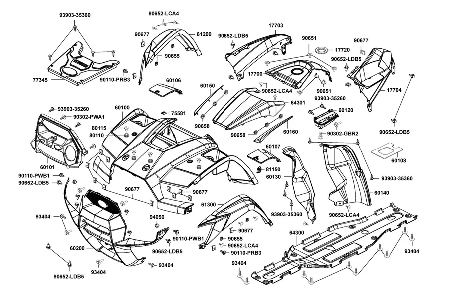 F05 Fender Front parts diagram