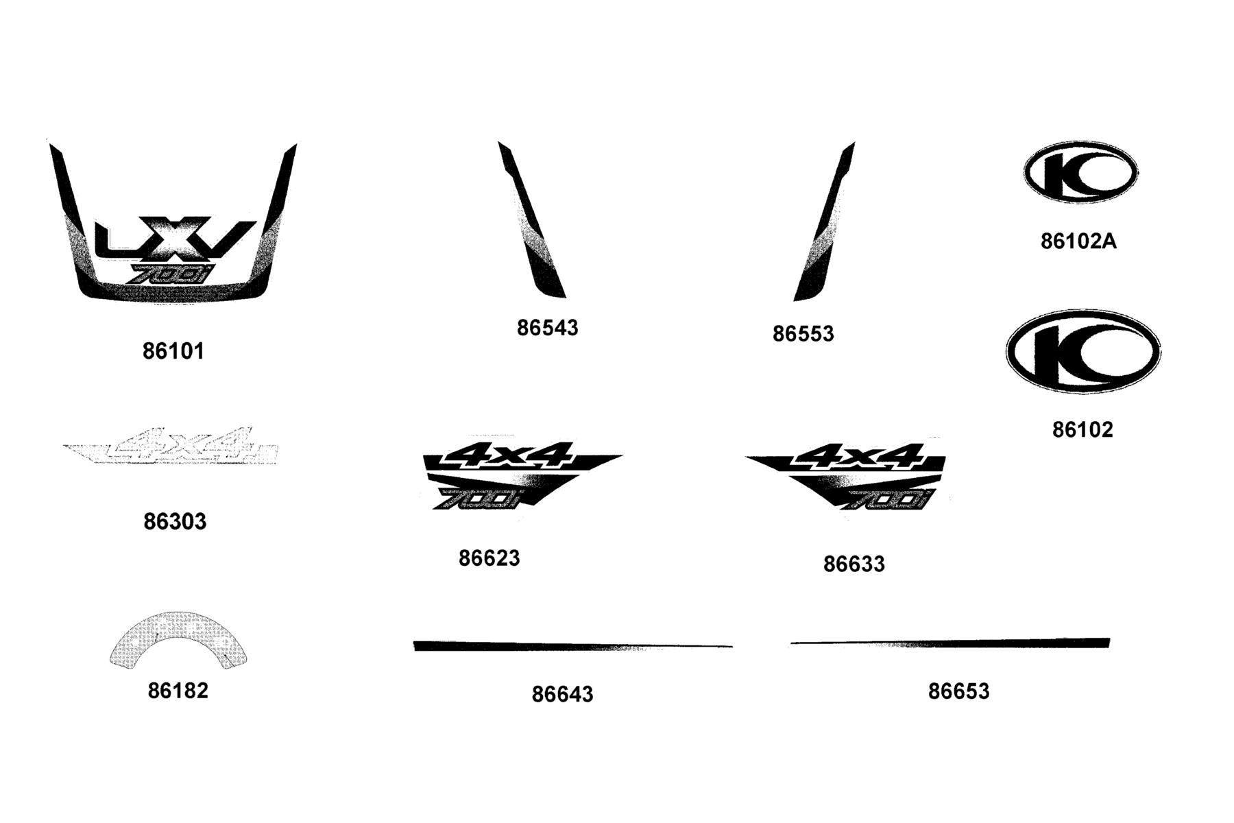 UXV 700i (2017~) Emblem ● Stripe parts diagram