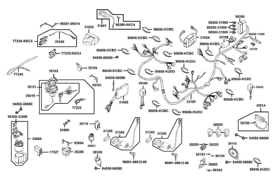 F19 Wire Harness parts diagram