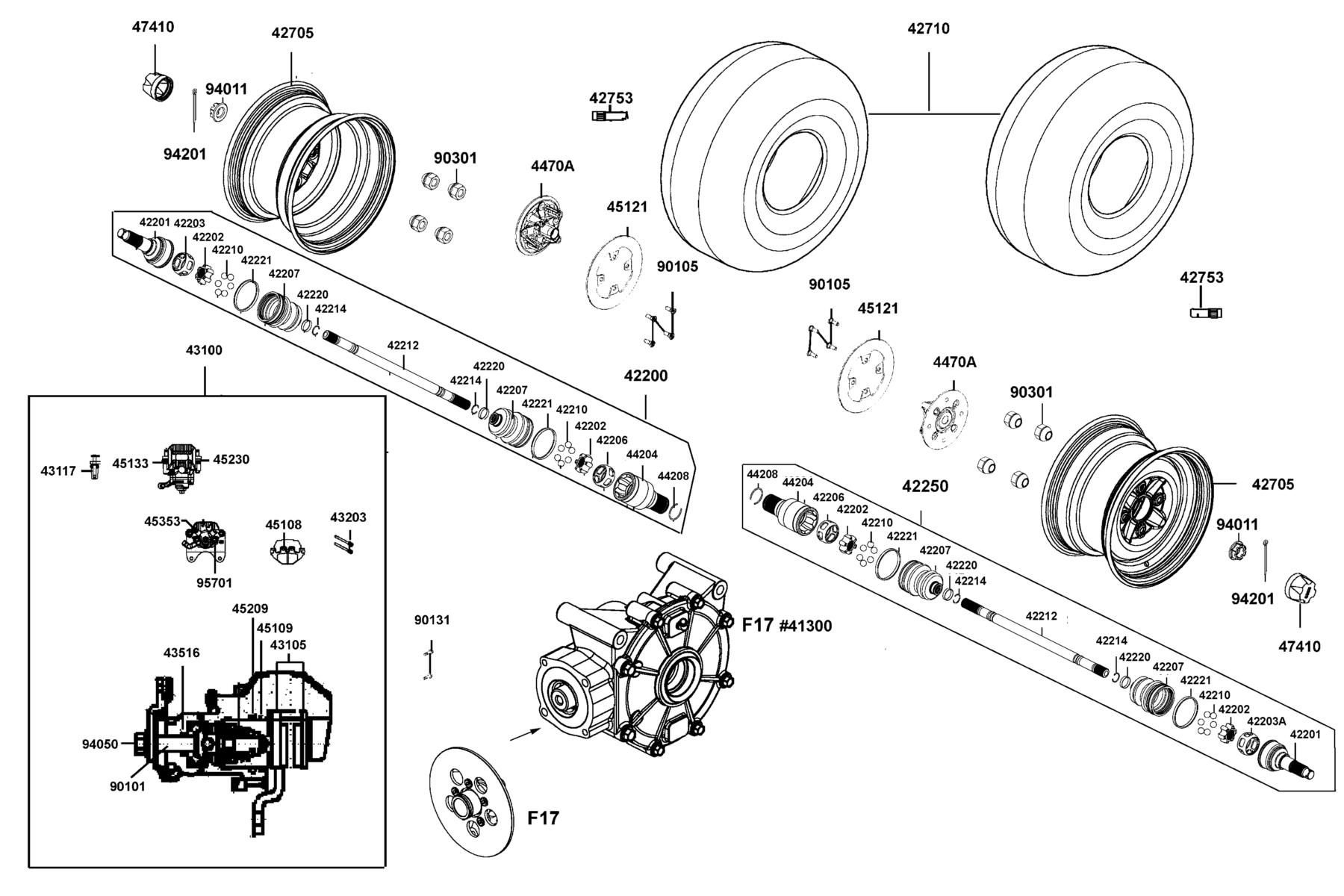 UXV 450i (2017~) Wheel Assy Rr parts diagram