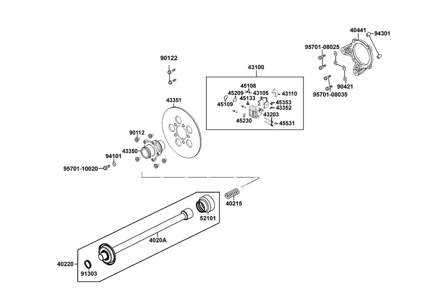 F18 Caliper Assy Rear parts diagram