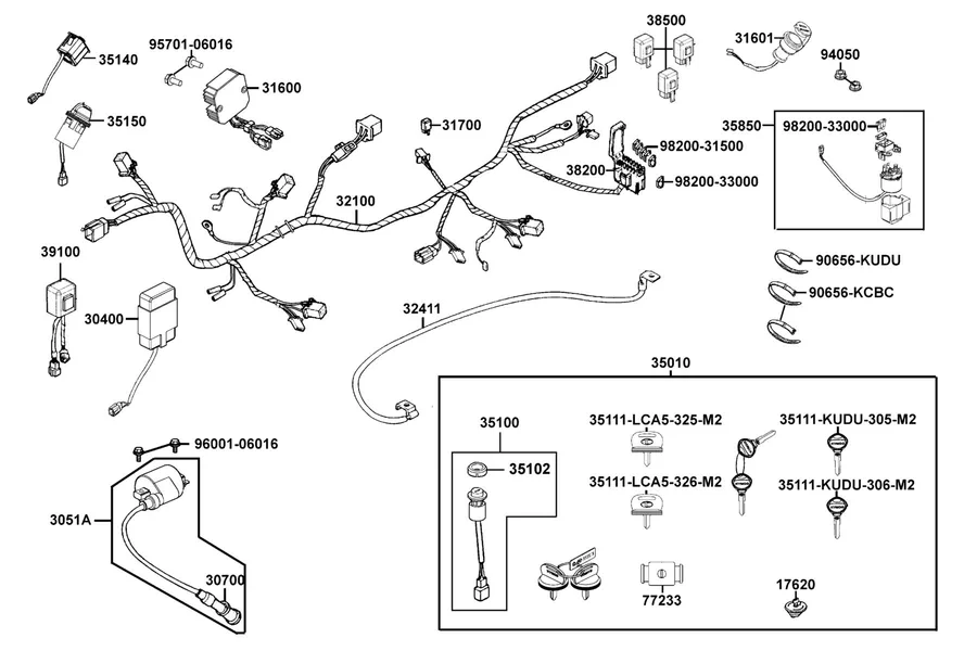 F20 Harness Wire parts diagram