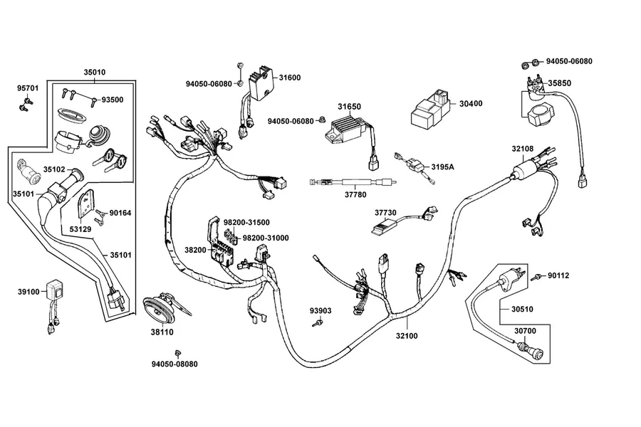 F19 Wire Harness parts diagram