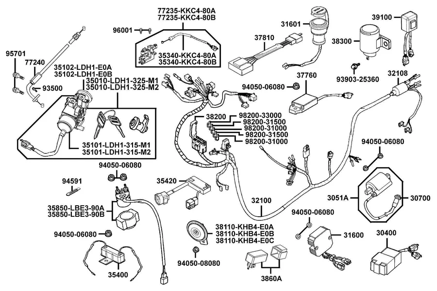 F19 Wire Harness parts diagram