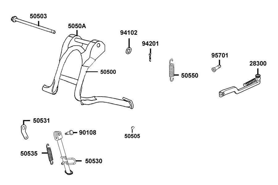 F15 Stand and Kick Starter Arm parts diagram
