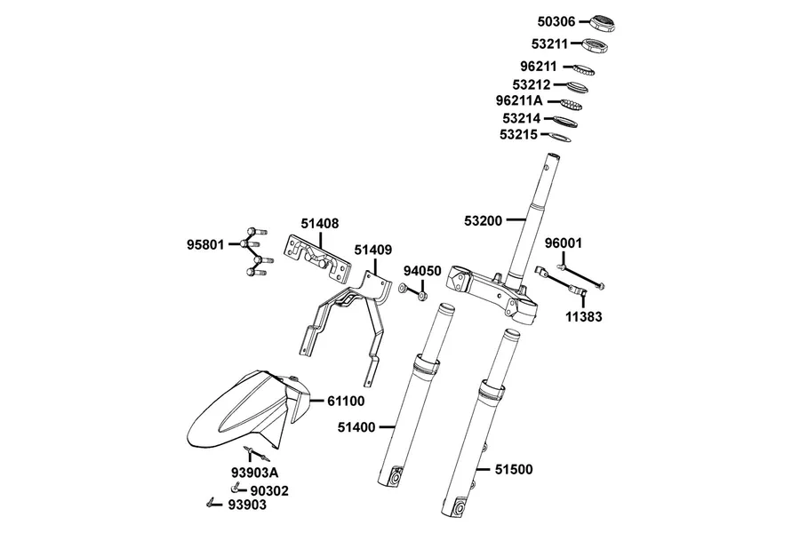 F06 Stem Steering and Front Cushion parts diagram