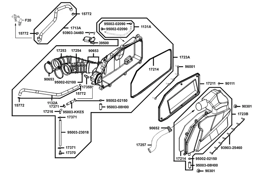 F13 Air Cleaner parts diagram