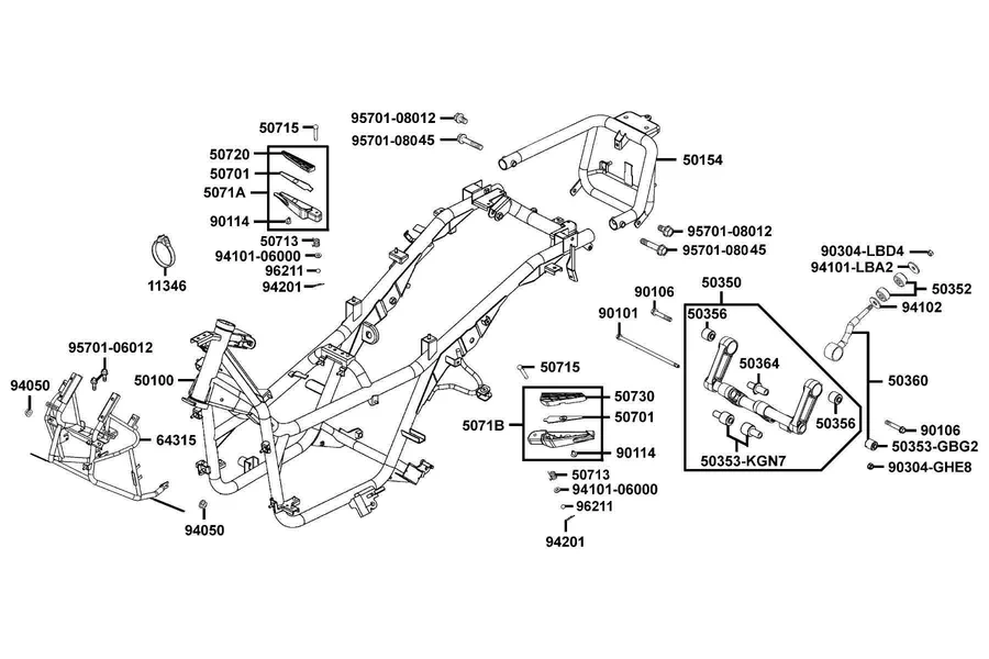 F20 Frame Body parts diagram