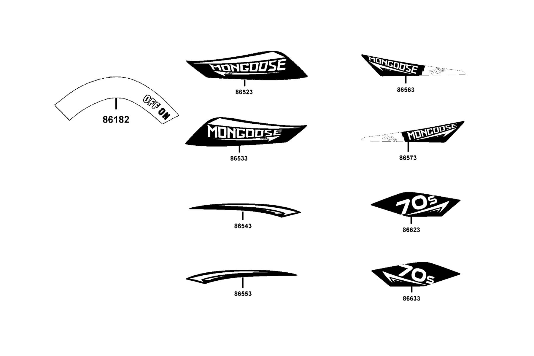 Mongoose 70s (2022) Emblem●Stripe parts diagram