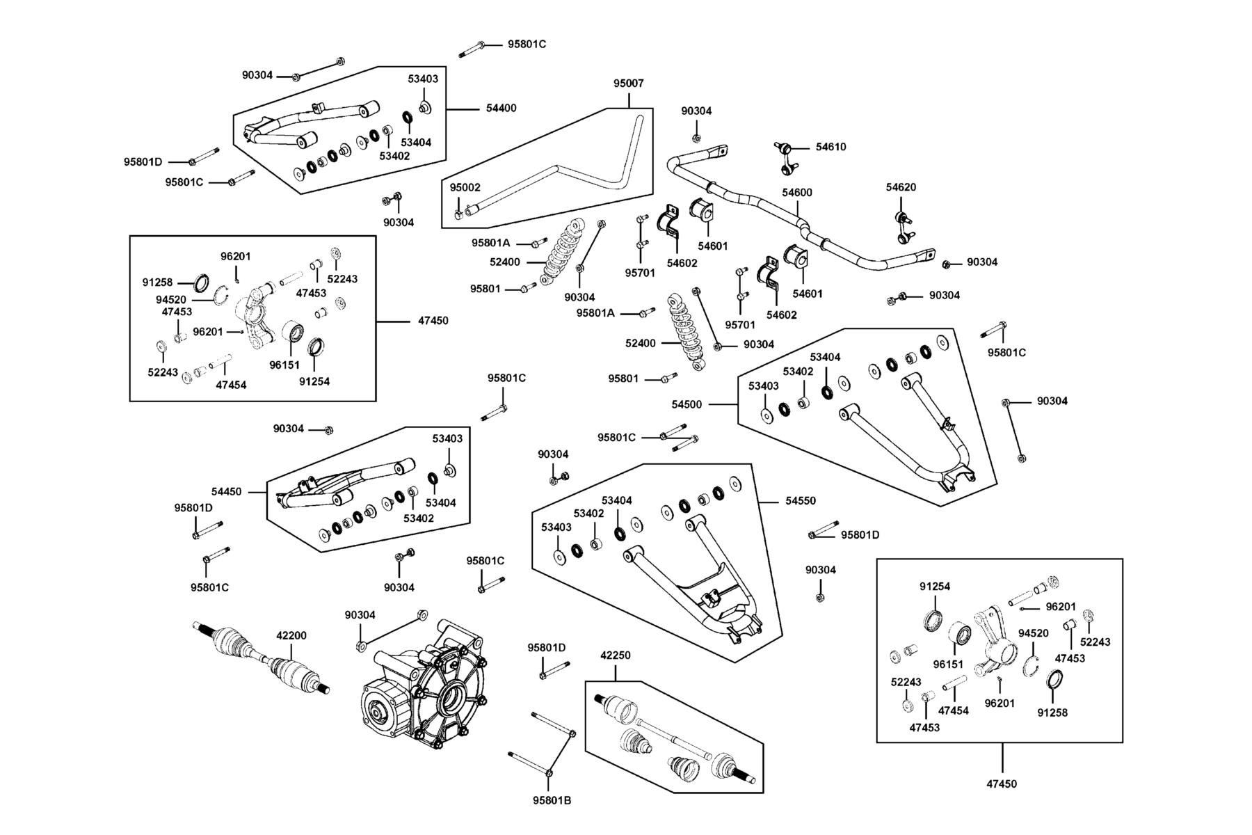 UXV 700i LE (2019~) Cushion ● Right Arm Rr Swing parts diagram