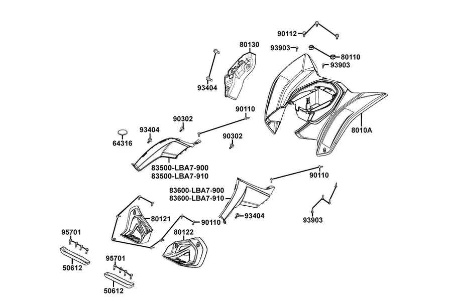 F12 Fender Rear parts diagram
