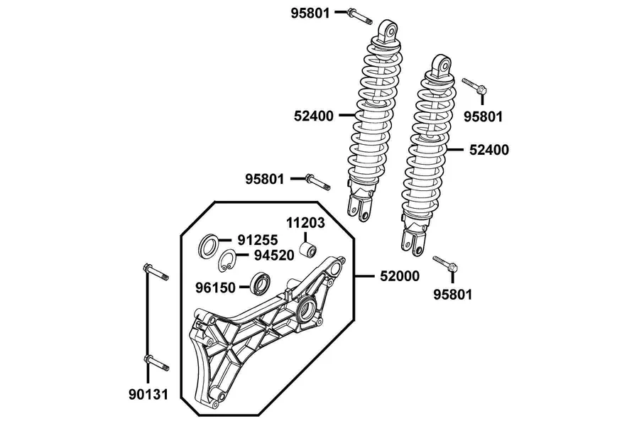 F16 Rear Cushion parts diagram