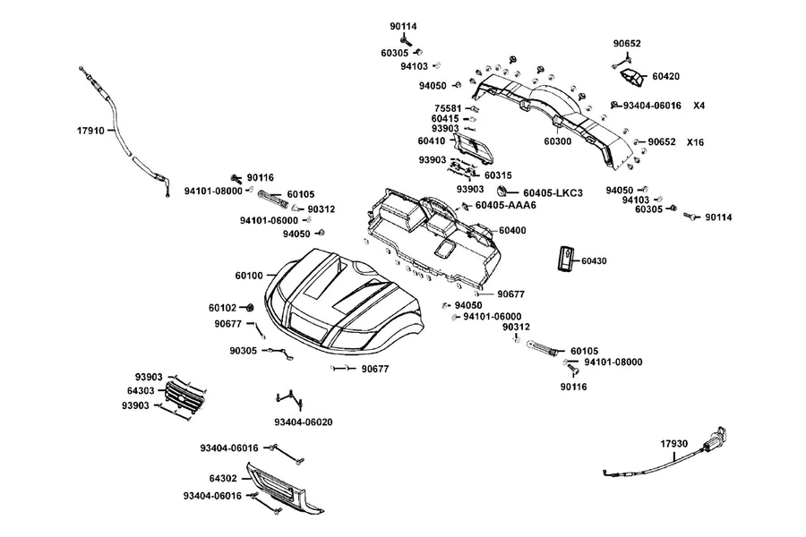 F03 Fender Fr parts diagram