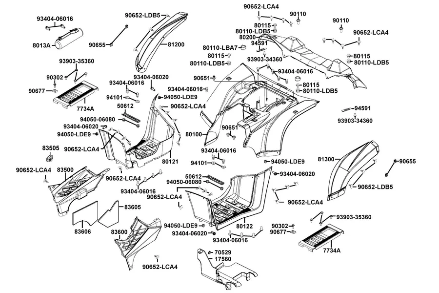 F12 Fender Rear parts diagram