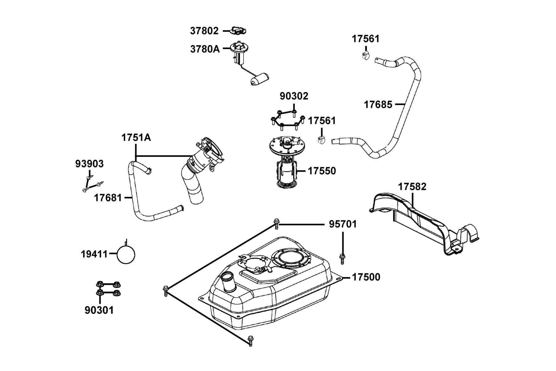 People S 150i ABS MY2026 Fuel Tank parts diagram