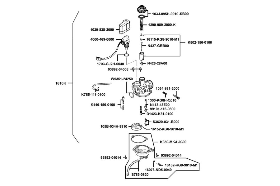 E09 Carburetor parts diagram