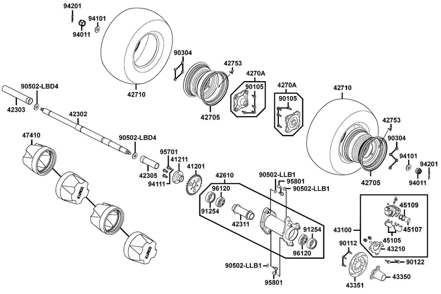 F06 Rear Wheel parts diagram