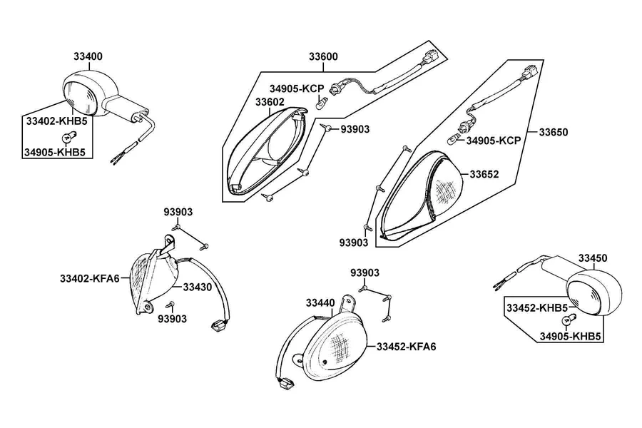 F17 Front Winker and Rear Winker parts diagram