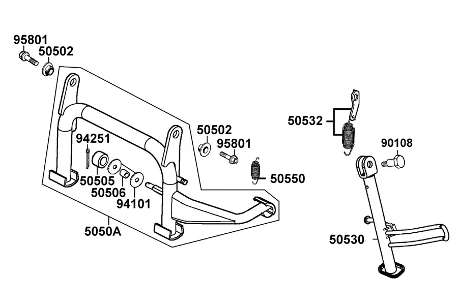 F15 Stand and Kick Starter Arm parts diagram