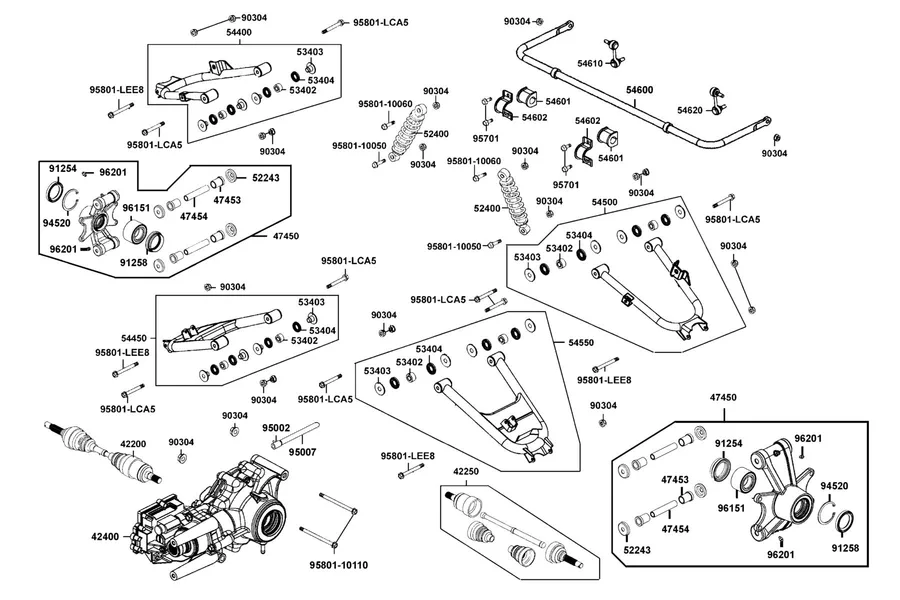 F16 Rear Control Arm parts diagram