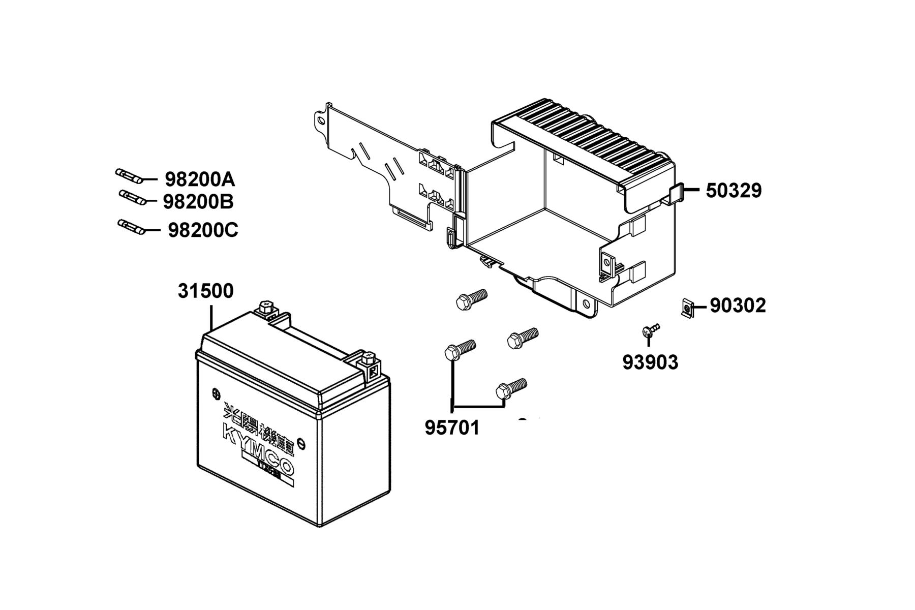 Like 150 Noodoe(2020) Battery parts diagram
