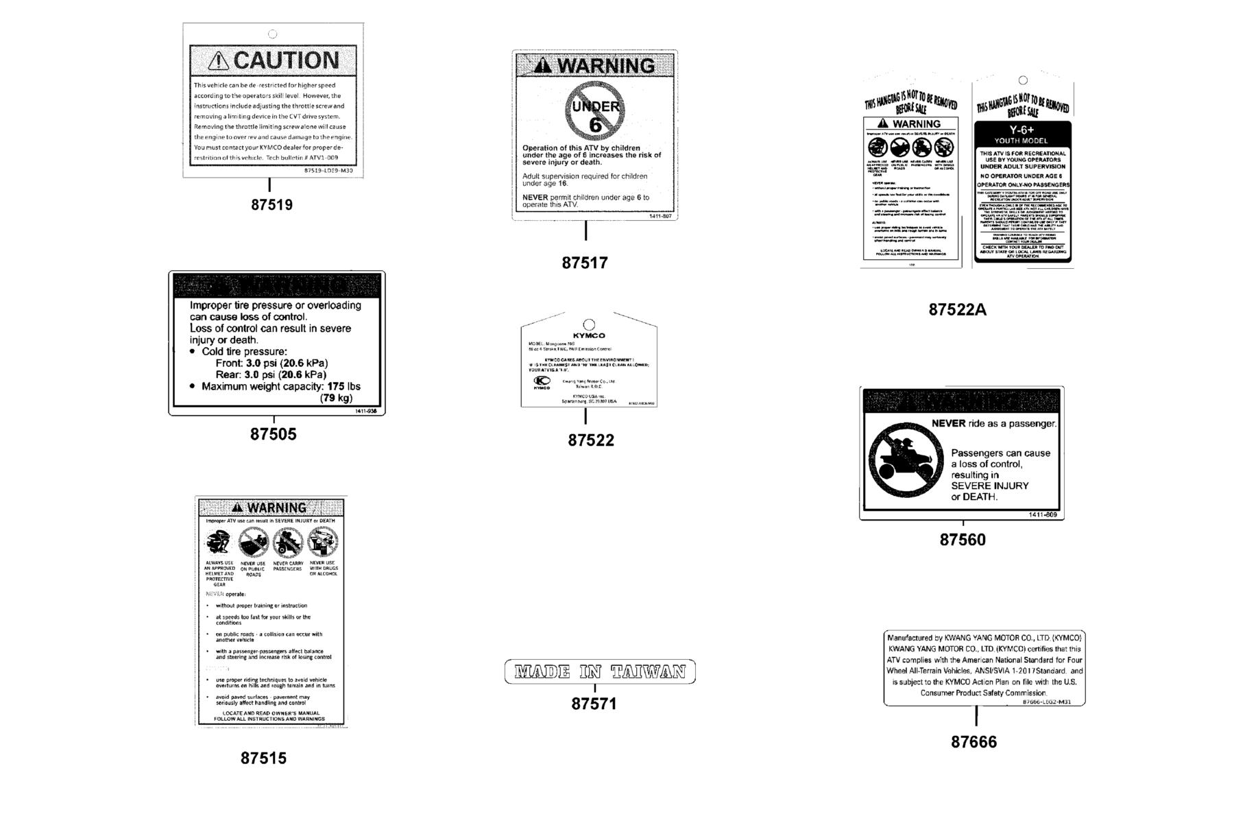 Mongoose 70s(2020) Caution Label parts diagram