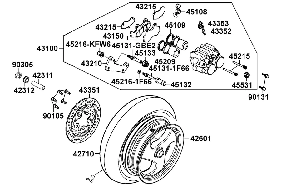 F08 Rear Wheel parts diagram
