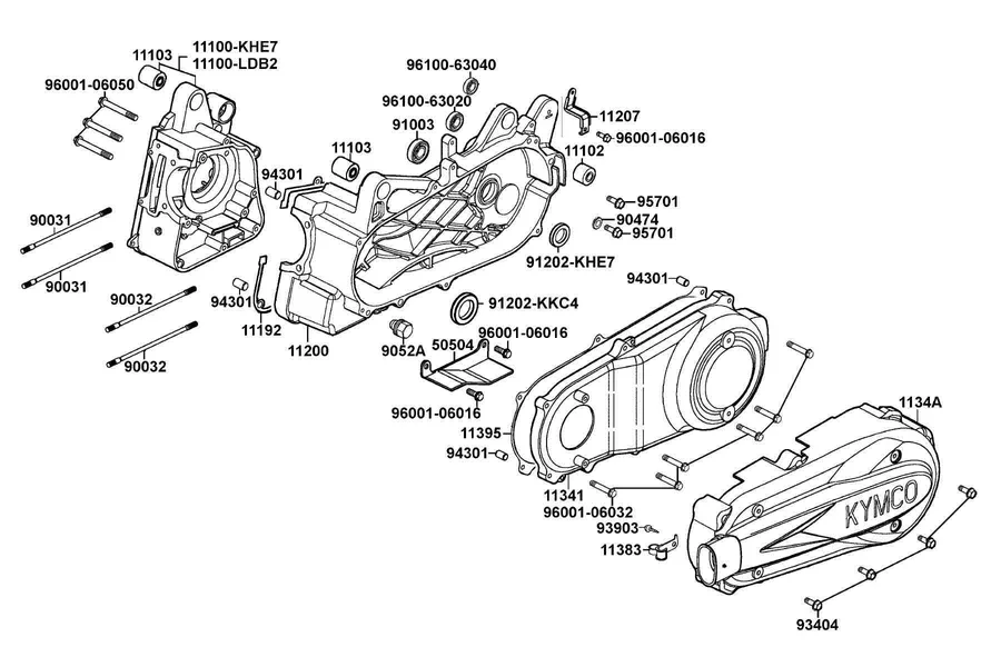 E01 Crank Case parts diagram