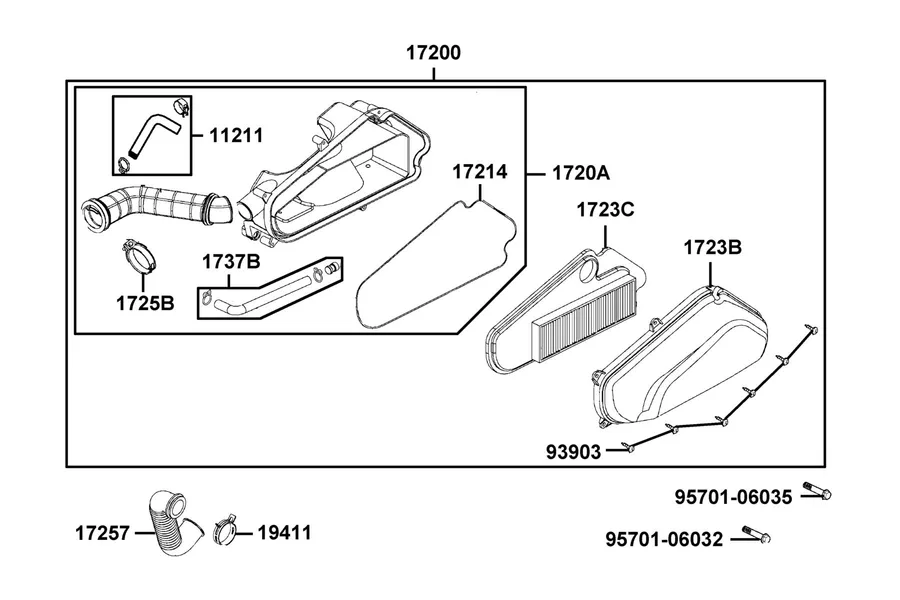 F13 Air Cleaner parts diagram
