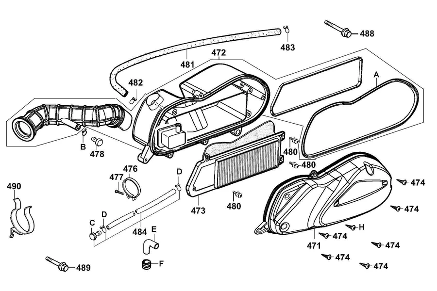 F13 Air Cleaner parts diagram