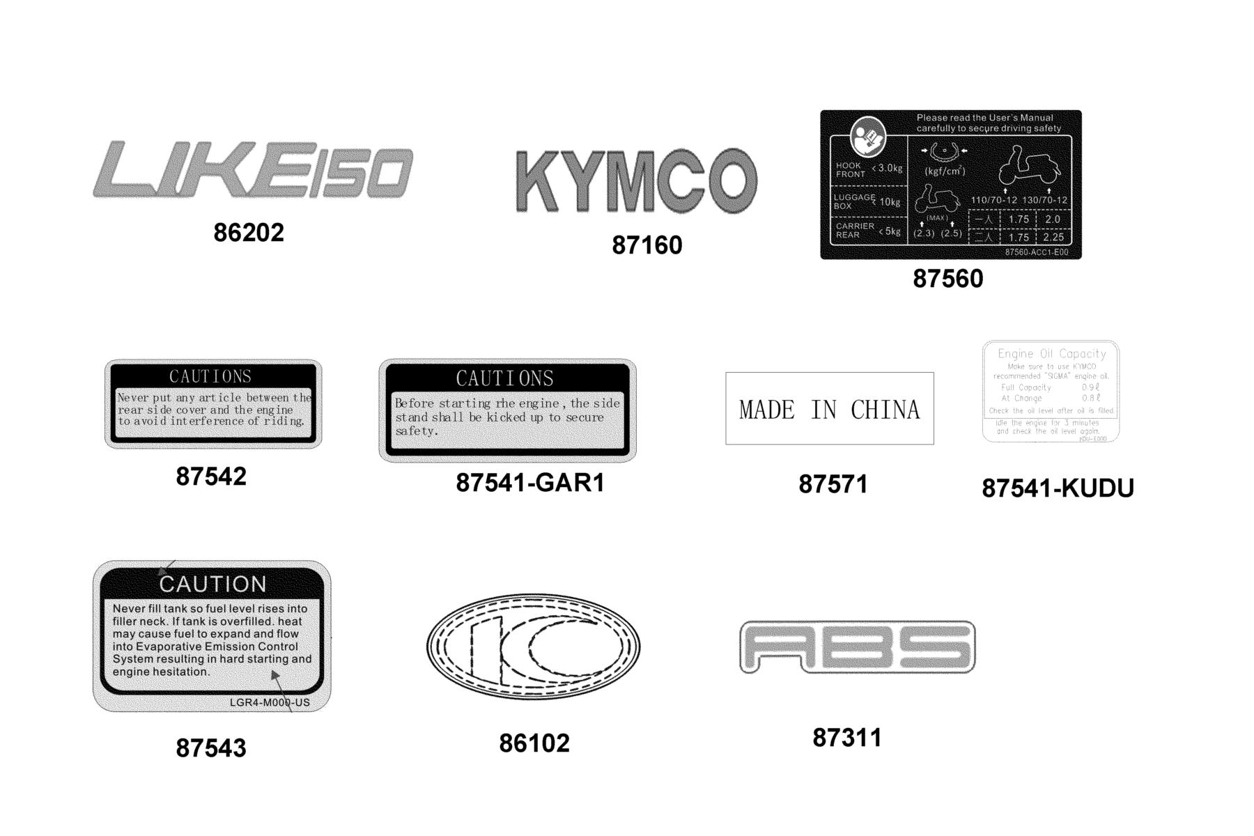 LikeII 150i ABS Noodoe (2020 Emblem ● Stripe parts diagram