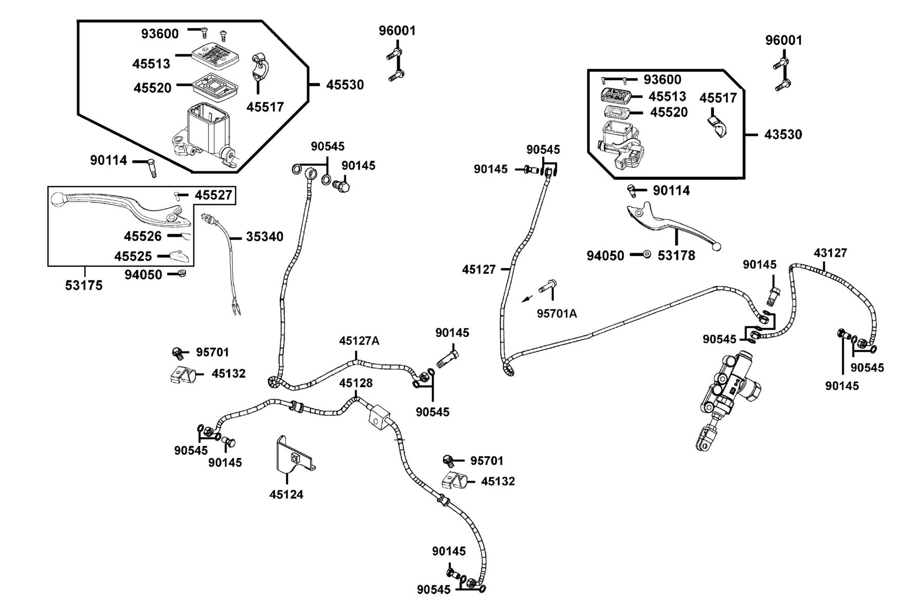 MAXXER 450i Master Cylinder parts diagram