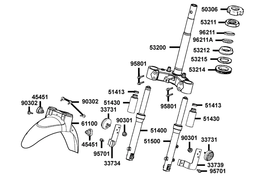 F06 Stem Steering and Front Fork parts diagram