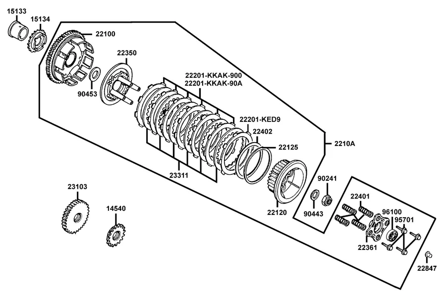 E06 Clutch parts diagram