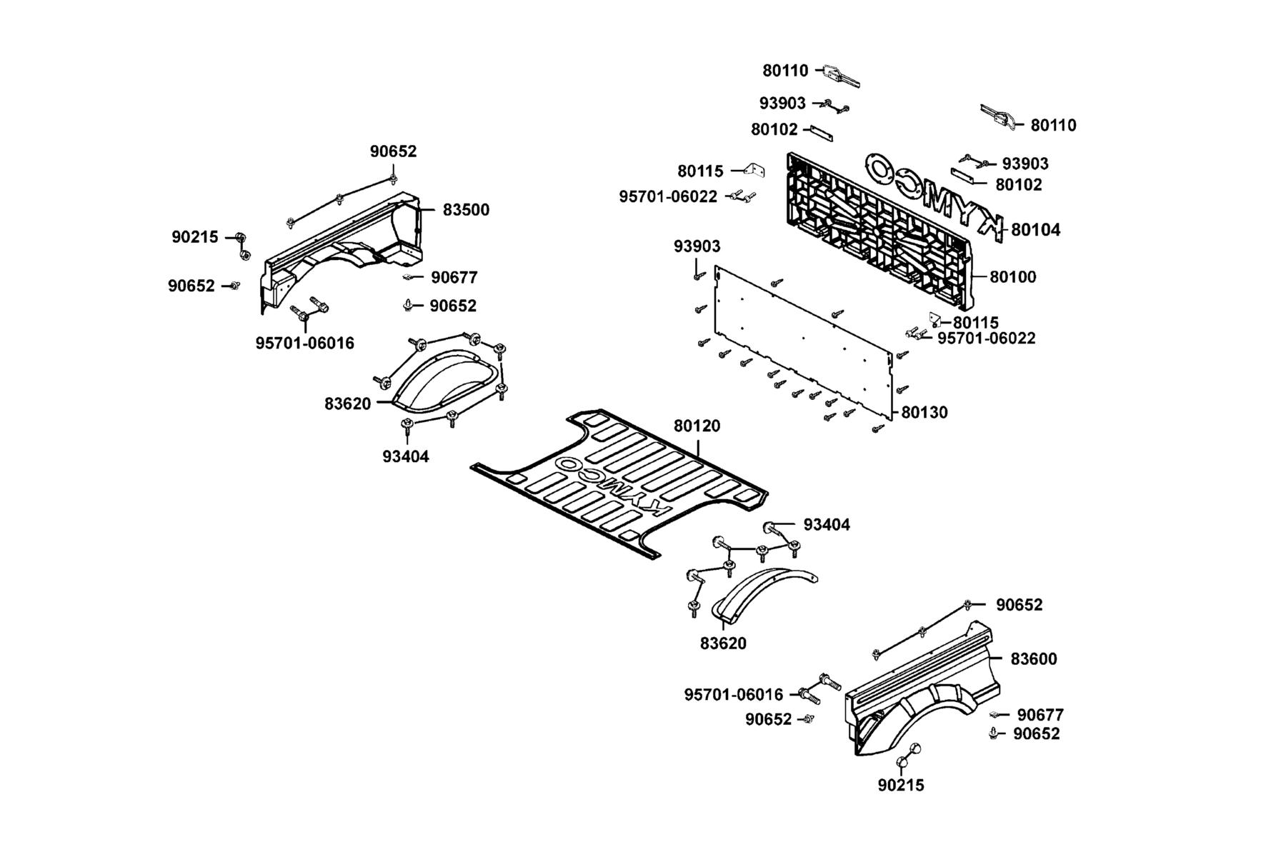 UXV 500i (2016~) Panel R/L Rear Fender parts diagram