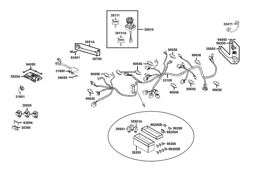 F19 Harness Wire parts diagram