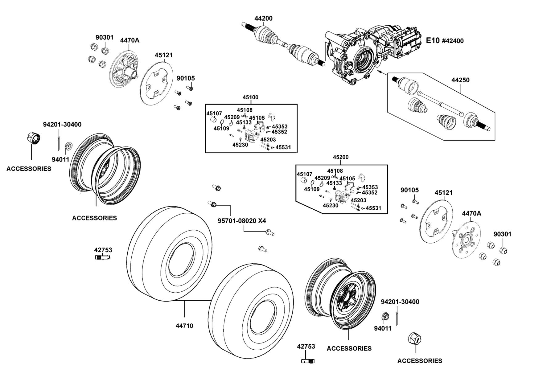 UXV 450i LE (2016~) Wheel Assy Fr parts diagram
