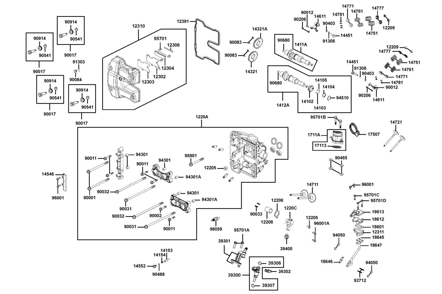 MXU Cylinder Head Cover ● Cylinder Head parts diagram