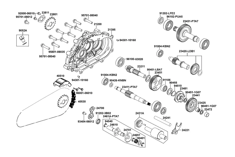 E08 Transmission parts diagram
